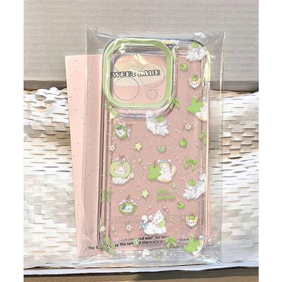 OPPOReno14可爱红米TURBO4ins风小米15Ultra青苹果猫咪13promax手机壳红米K80透明软iPhone16适用12小清新s20