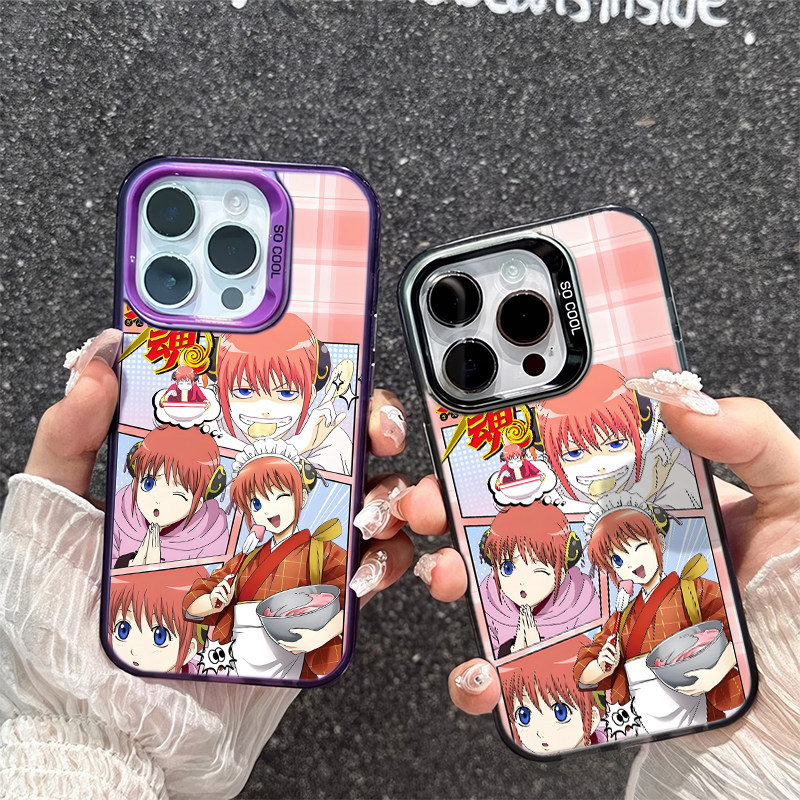 苹果15适用14ProMax闭眼银魂神乐红米TURBO5卡通iPhone17手机壳硬华为NOVA16彩银13可爱荣耀POWER2创意iQOOz9