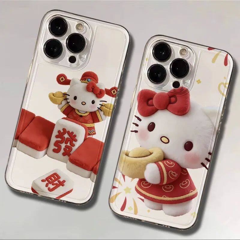 小米17手机壳16ProMax发财麻将创意kt猫苹果13软OPPOReno15c可爱适用iPhone14透明Nova12活力情侣荣耀畅玩60A