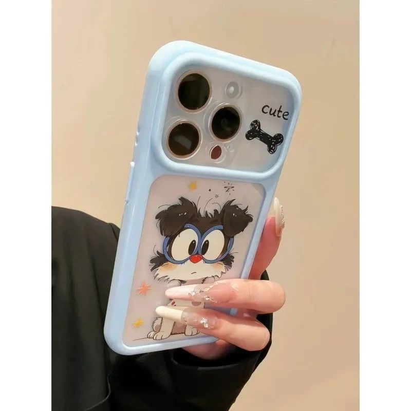 适用iPhone12苹果14大视窗硬创意15PLUS适用OPPORENO16手机壳13ProMax星空壳适用小米17眼镜小狗可爱适用x300