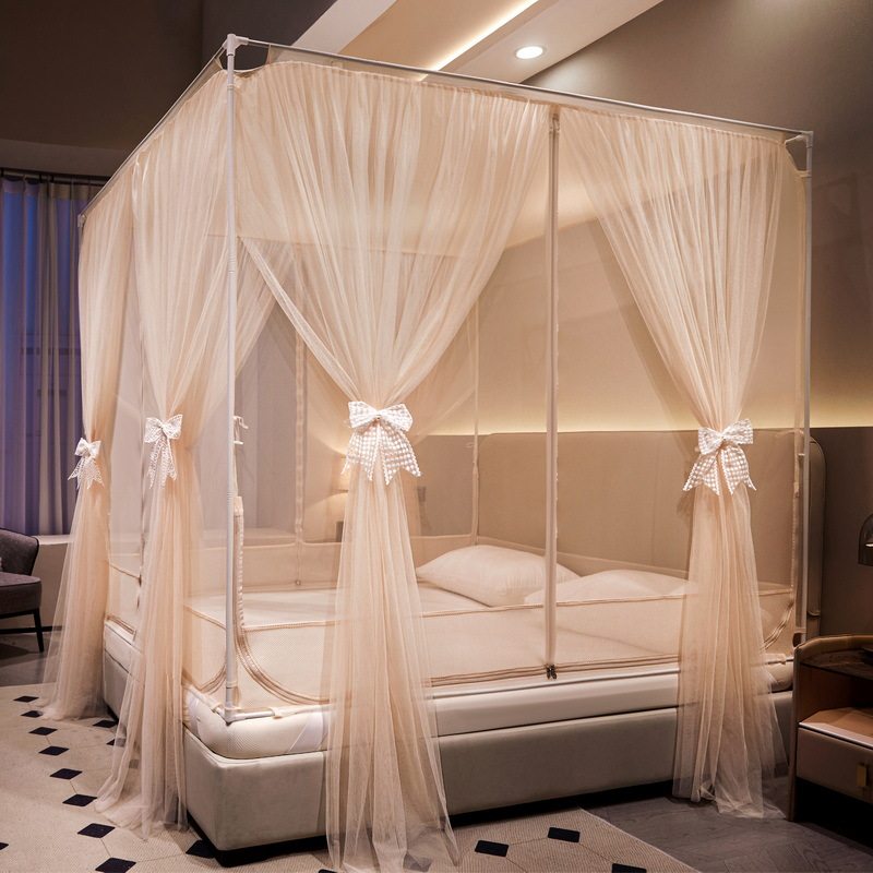 2024新款双层纱床笠式坐床拉链蚊帐1米8床防尘顶回型底三开门文帐,橡塑材料及制品,其他塑料制品,淘宝优惠券,粉丝福利购,淘宝优惠卷