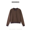 有机棉短款 呼呼huhoo 夹克外套女春秋休闲设计感高级感棒球服