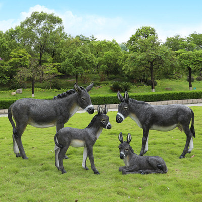 仿真毛驴雕塑户外园林景观装饰小品公园驴肉店铺门口动物模型摆件