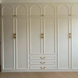 法式 柜门芦花板烤漆造型橱柜门无需拉直器奶油风