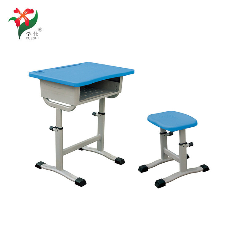 学仕卡扣式钢塑课桌椅学生课桌椅手旋式课桌椅辅导班上课课桌椅