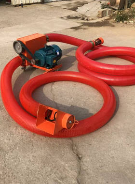 中驱双管软管吸料上料机 车载式吸粮机 大吸力螺旋蛟龙吸沙机