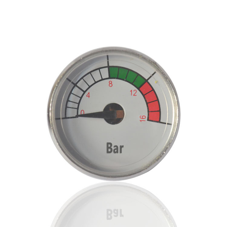 供迷你型金刚表咖啡机压力表轴向铜壳镀铬防雾型Y35Z 16BAR 1/8PT