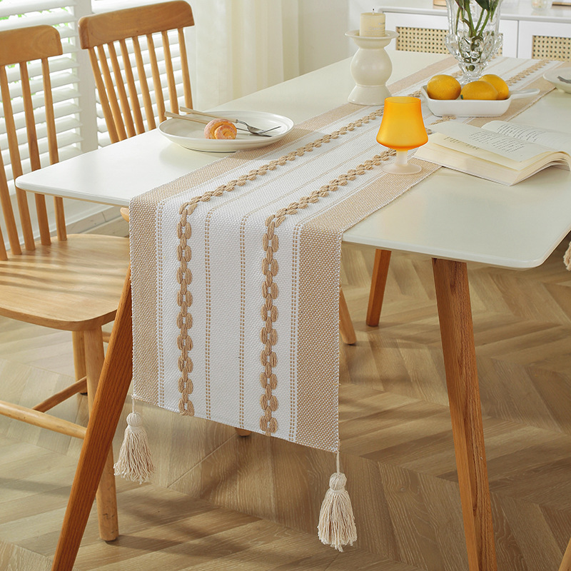 现代简约棉麻桌旗布艺盖巾