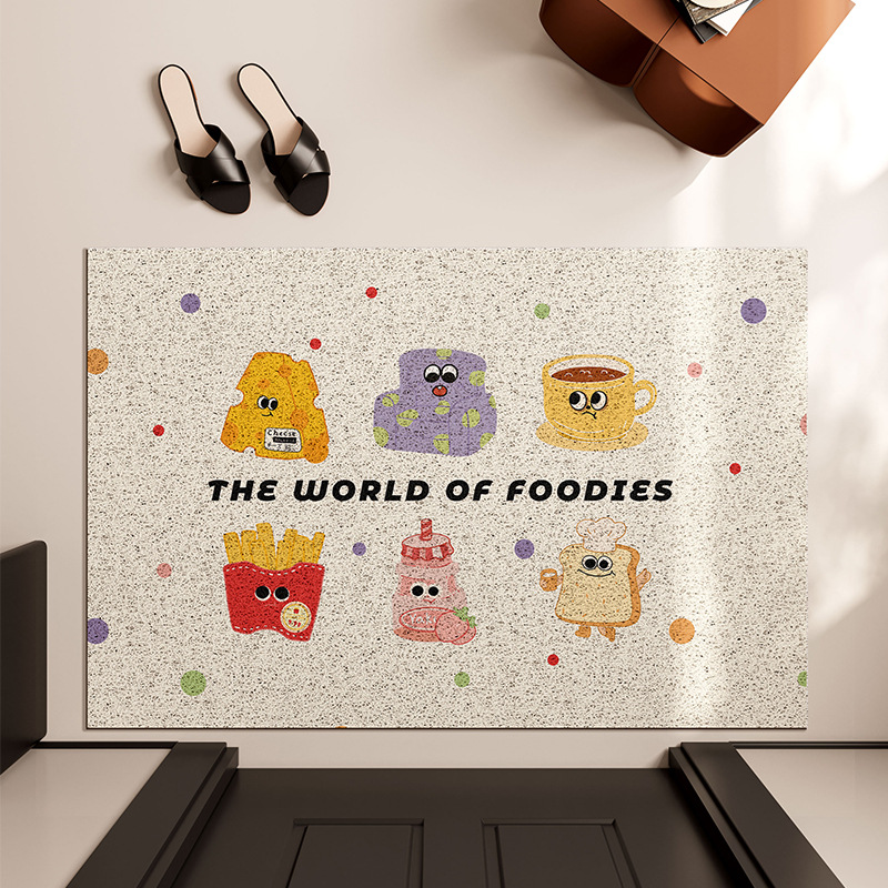 多巴胺食物入户丝圈门垫门口入户丝圈地垫家用刮泥进门蹭土地垫