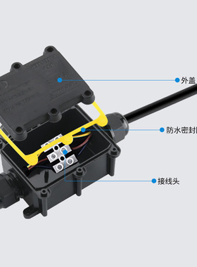 厂家直批FSH713防水接线盒黑色塑料防水盒户外工程电缆防水接线盒