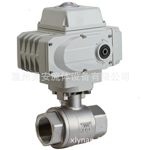 DN25电动2PC螺纹球阀 调节丝扣不锈钢304开关球阀 Q911F电动二片式