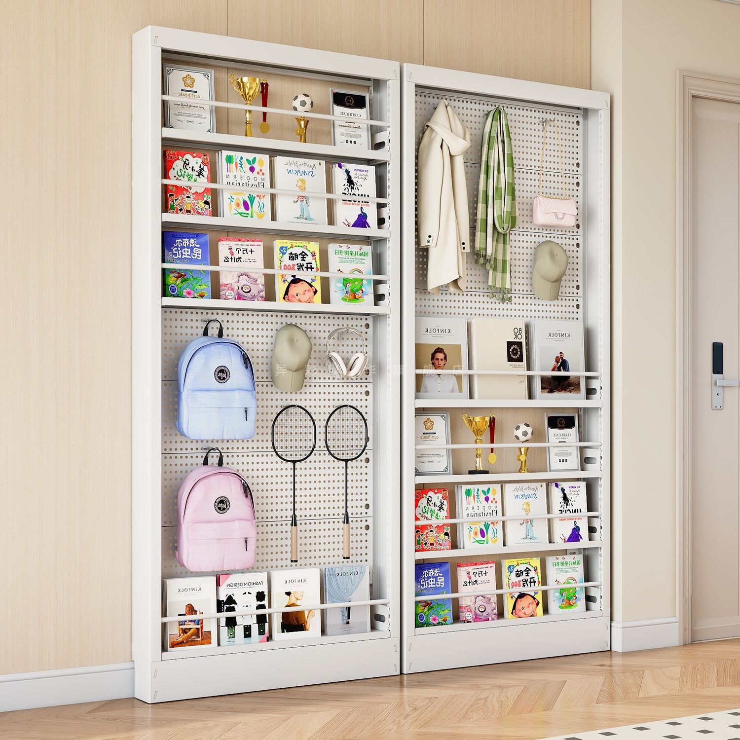 门后置物架钢制超薄书架落地儿童简易极窄夹缝墙上壁挂家用收纳柜,住宅家具,书架,淘宝优惠券,粉丝福利购,淘宝优惠卷