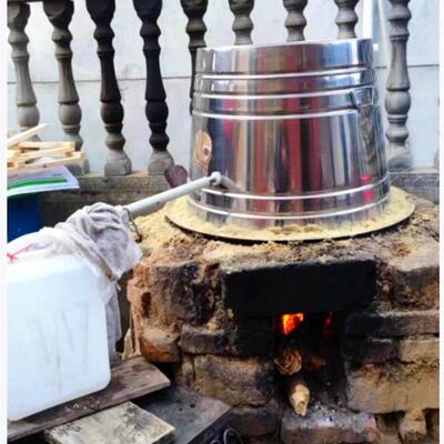 柴火蒸馏传统酿造设备家用大型葡萄酒锅炉小型酒类店不锈钢商用