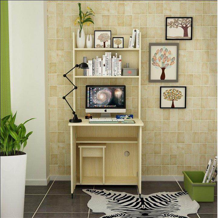 简约卧室折叠电脑桌台式家用学生桌儿童书桌写字台带书架书柜组合,住宅家具,电脑桌,淘宝优惠券,粉丝福利购,淘宝优惠卷