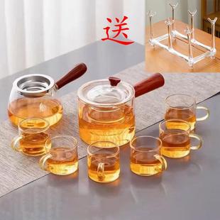 家用功夫泡茶壶茶水分离加厚耐热电陶炉煮茶器 玻璃侧把壶茶具套装