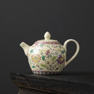侧把壶 汝窑茶壶陶瓷功夫泡茶器壶家用开片可养大号西施壶复古中式