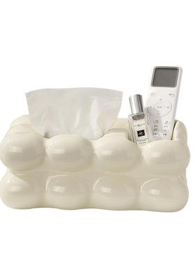 棉花糖果包装纸巾盒客厅创意多功能遥控器收纳盒轻奢茶几卫生纸盒