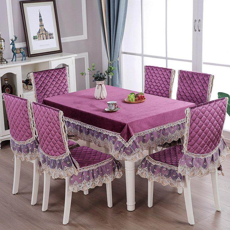 简约绒面饭桌椅罩套餐桌椅套2024新款椅子套罩高级感防滑保暖椅套