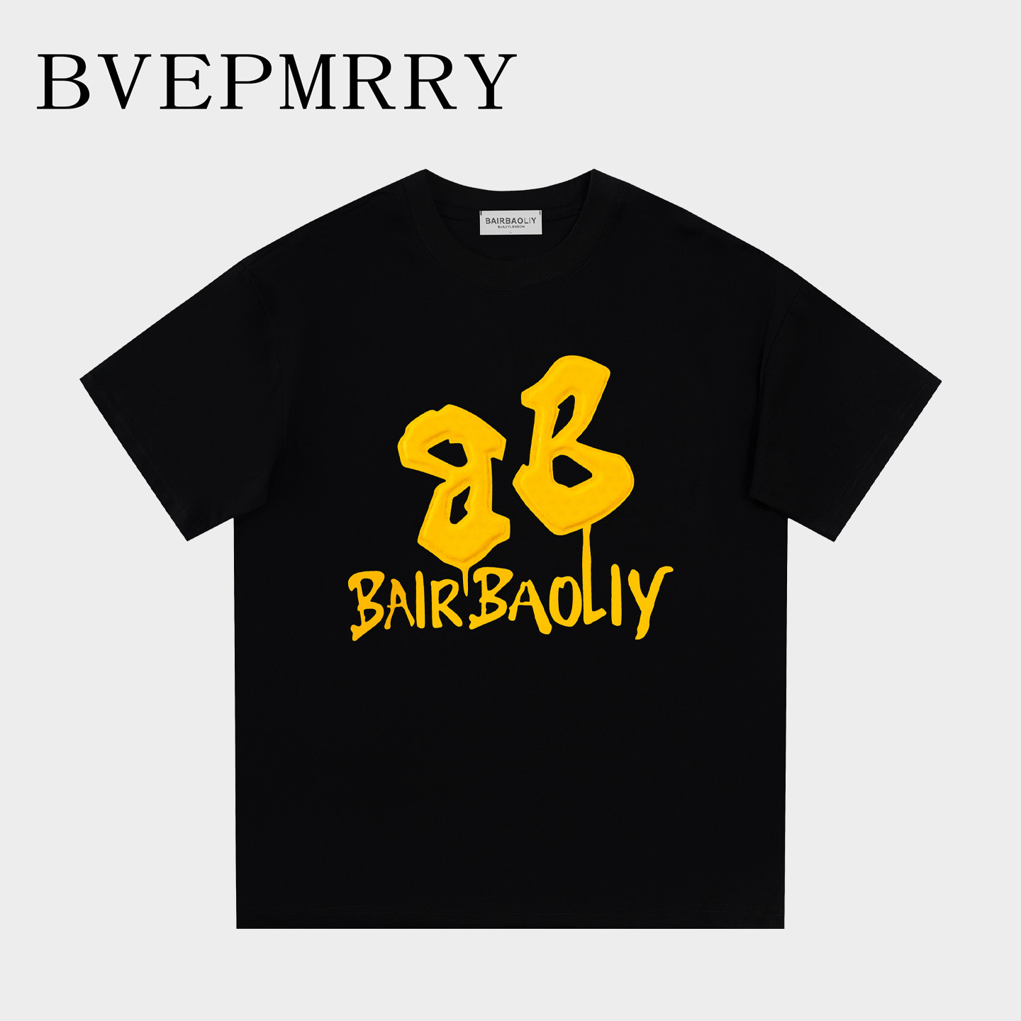 BVEPMRRY轻奢潮牌立体印花T恤