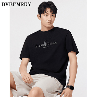 BVEPMRRY液氨丝光棉短袖 上衣 T恤男潮流印花轻奢高品凉感透气半袖