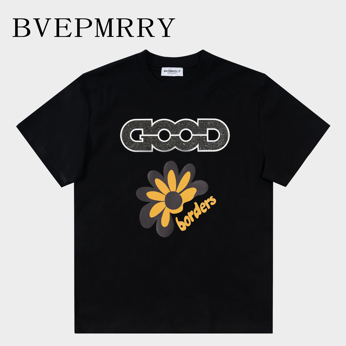 BVEPMRRY烫钻太阳花短袖T恤