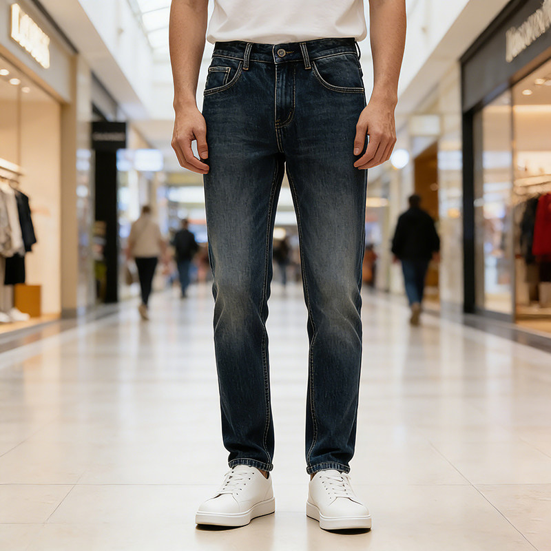 BVEPMRRY韩版潮牌牛仔裤男修身复古直筒长裤百搭时尚休闲锥形男裤