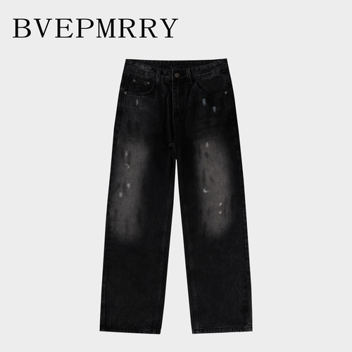 BVEPMRRY复古泼墨直筒牛仔裤