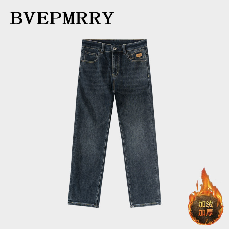 BVEPMRRY2025美式复古高品质轻奢抓毛加厚刺绣直筒休闲牛仔裤男,男装,牛仔裤,淘宝优惠券,粉丝福利购,淘宝优惠卷