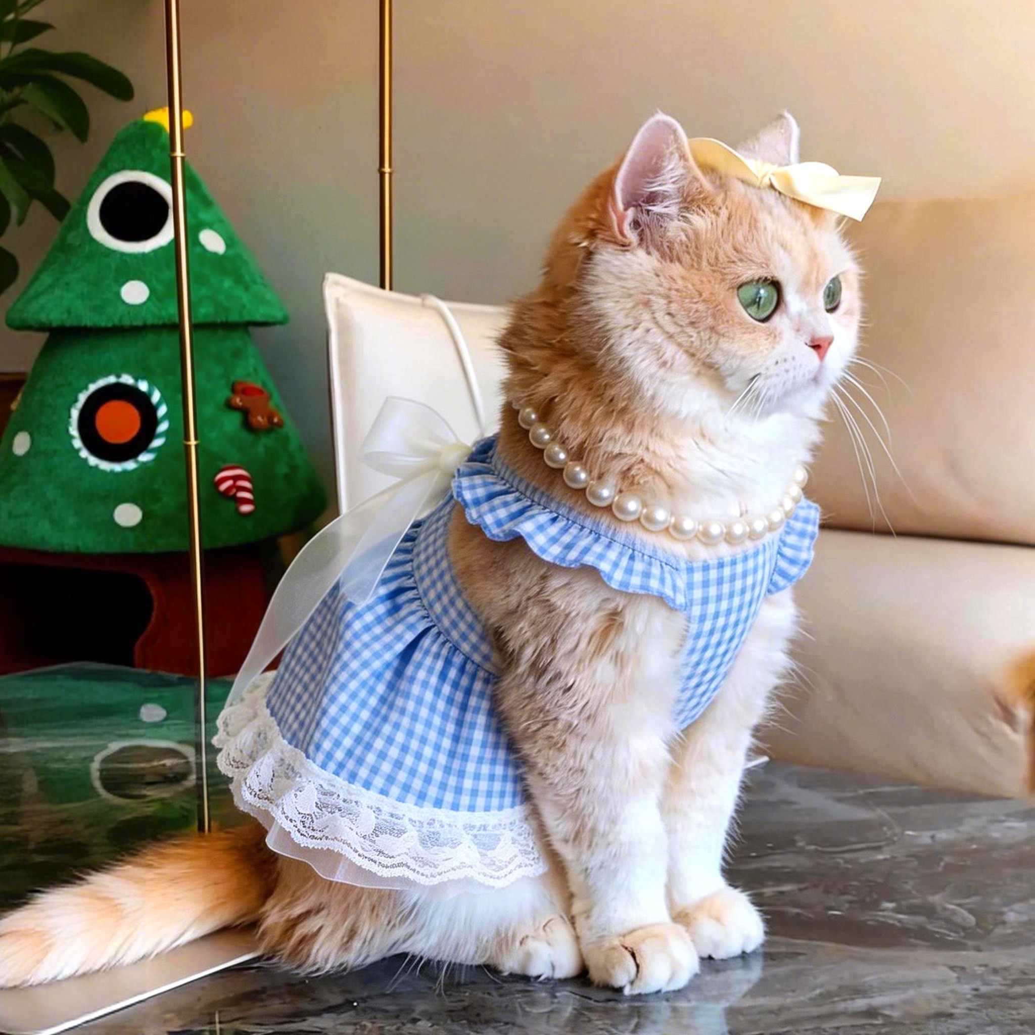猫咪衣服防掉毛薄款夏天公主风仙女裙狗狗吊带裙小型犬比熊泰迪图片