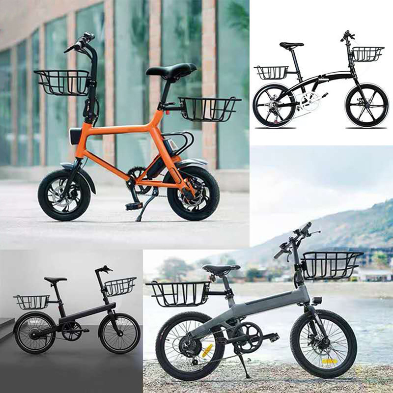 自行车后车篮电动车车筐铁质菜篮加粗U加宽自行车车篓