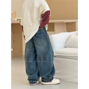 秋装 男童牛仔裤 新款 儿童长裤 8.7号b上新加购领5元 洋派老爹裤 券