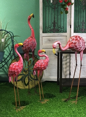 婚庆道具铁艺火烈鸟摆件落地商场橱窗H美陈露台花园布置森系婚礼