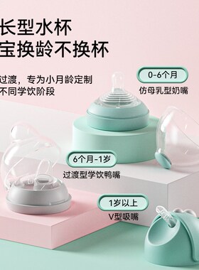 婴儿保温杯学饮杯保温吸管杯鸭嘴婴幼儿外出宝宝水杯学Z饮奶瓶儿