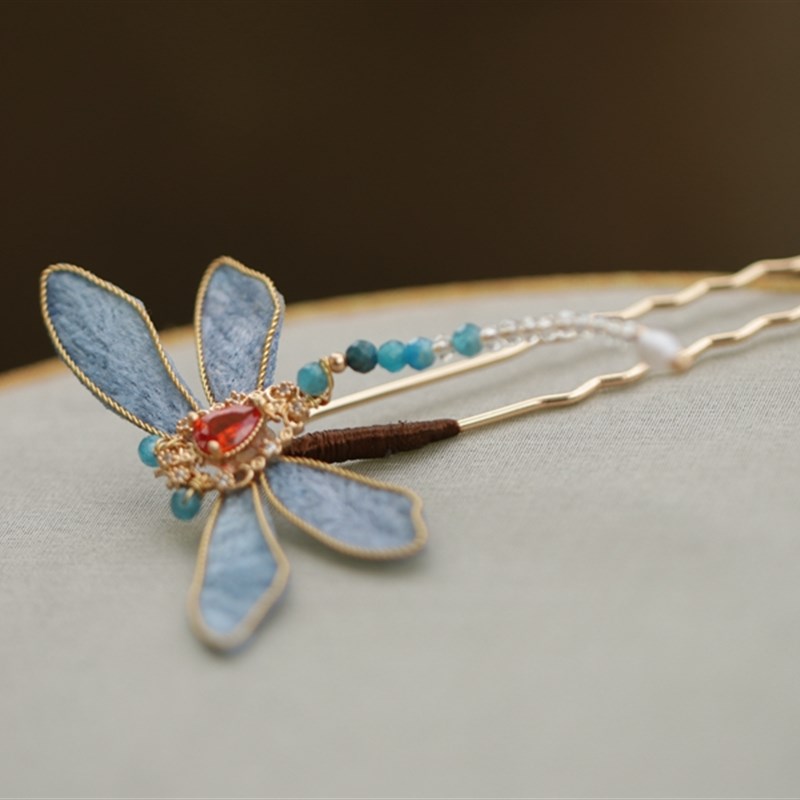 蜻蜓 发簪新中式发钗o簪子汉服宋制 配饰古风发饰丸子头头饰唐明