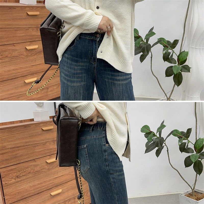 大码女九分直筒牛仔裤秋冬胖mm高腰显瘦梨形身材T加绒弹力烟管裤