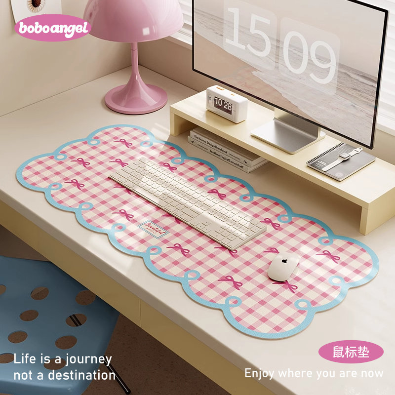 捕梦手记超大鼠标垫女生s电脑桌垫游戏皮革办公室防水书桌垫键盘
