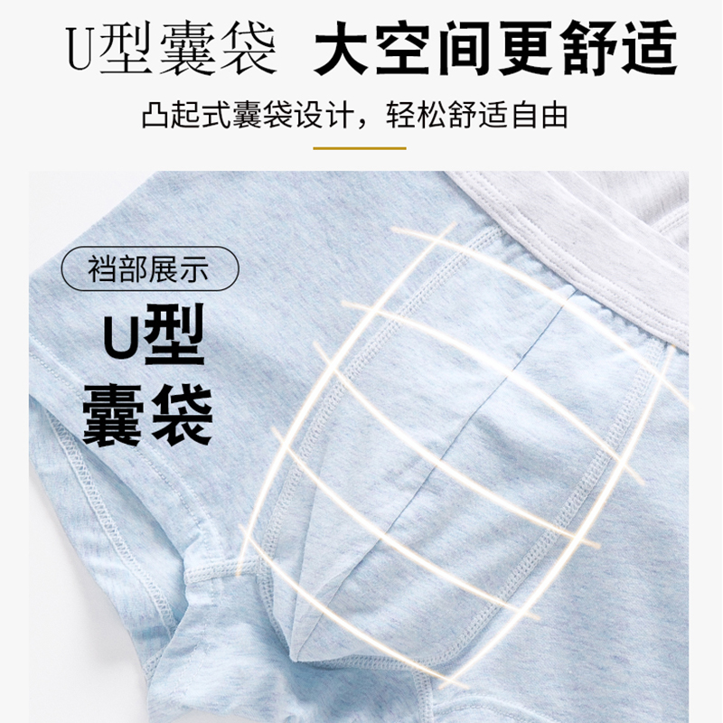 儿童青少年纯棉内裤胖宝宝发育期C男童学生中大童四角平角内裤头
