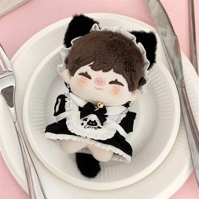 10cm棉花娃g娃小猫女仆套装娃衣可爱卡通10cm玩偶换装娃衣配