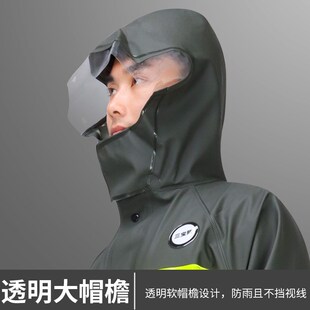 防暴雨加长雨f衣雨披户外通勤巡逻安保园丁雨衣大帽檐防水长雨衣
