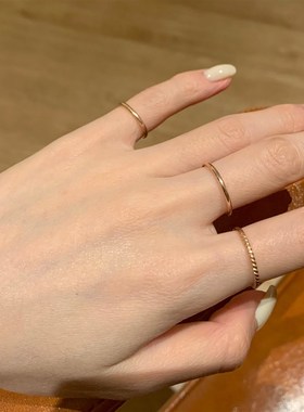 叠戴绝了!古董细金o线中式复古叠搭戒指精致日常套戒实用百搭