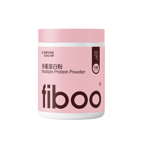 FIBOO多重蛋白粉桶装（草莓牛乳味）400g