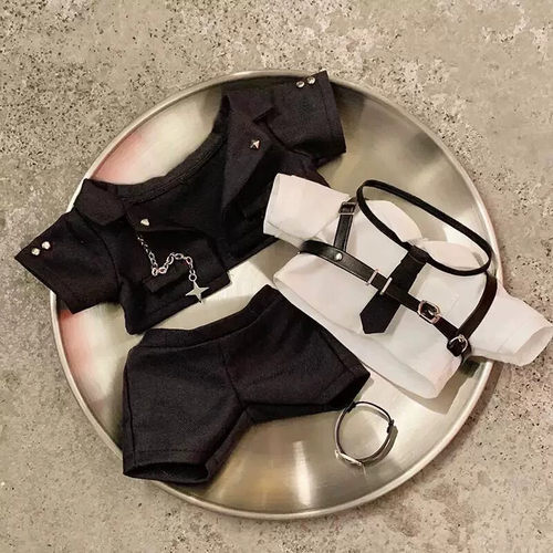 20CM棉花娃娃衣服酷帅精英特工西装无属性娃衣套装玩偶服替换装