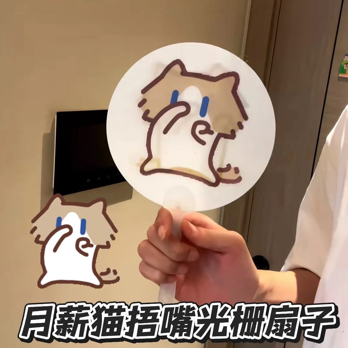 会跳舞的小猫3D动态光栅手摇扇