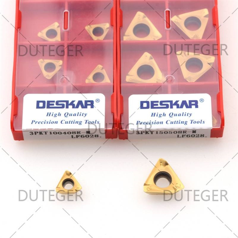 戴斯卡DESKAR三角铣刀片3PKT100408/150508R-M LF6028钢件铣刀粒