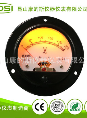 指针式交流电压表BO-65 AC250V整流式 黄色背光 电压9V