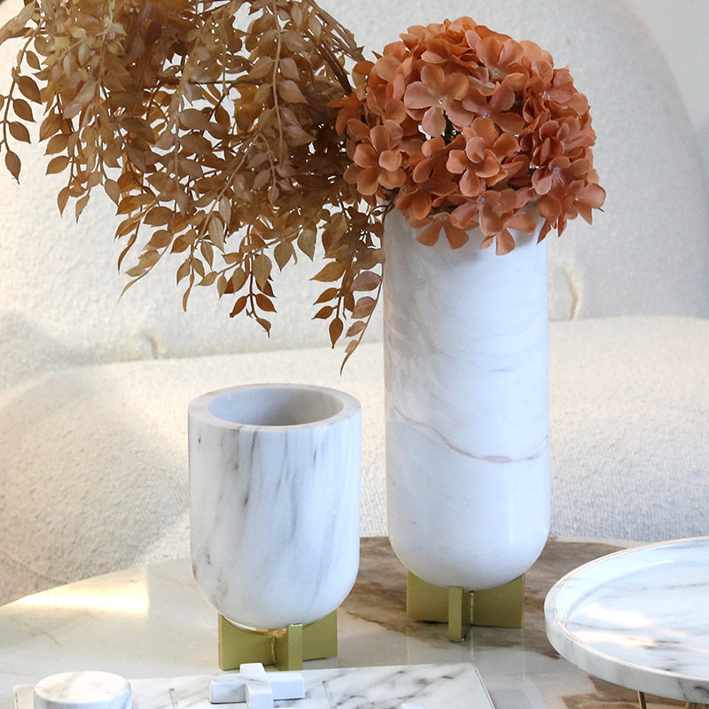 现代轻奢仿大理石花瓶酒柜电视柜书房样板房设计师装饰品花瓶摆件,模玩/动漫/周边/娃圈三坑/桌游,文化/体育周边,淘宝优惠券,粉丝福利购,淘宝优惠卷