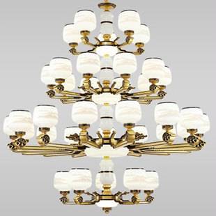 楼大厅灯具 大气中国风餐厅灯现代复式 新中式 吊灯客厅灯2021年新款