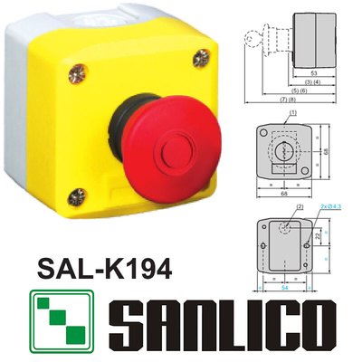 XB5防水按钮盒 推拉式蘑菇头 SAL(LA68H XAL)-K194提升提升按钮