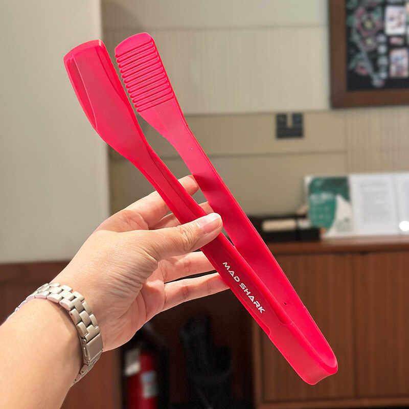 加长耐高温食品夹！硅胶防烫面包烤肉烧烤食物夹子厨房牛排拌饭夹