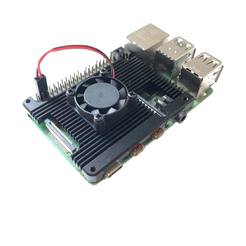 树莓派4代Raspberry Pi 4B嵌入式铝合金散热器风扇可配任意扩展板
